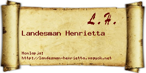 Landesman Henrietta névjegykártya